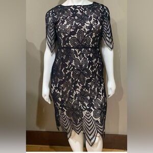 Skies Are Blue Black Floral Lace Dress